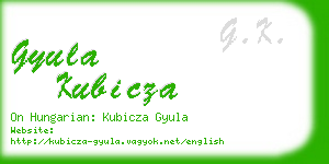 gyula kubicza business card